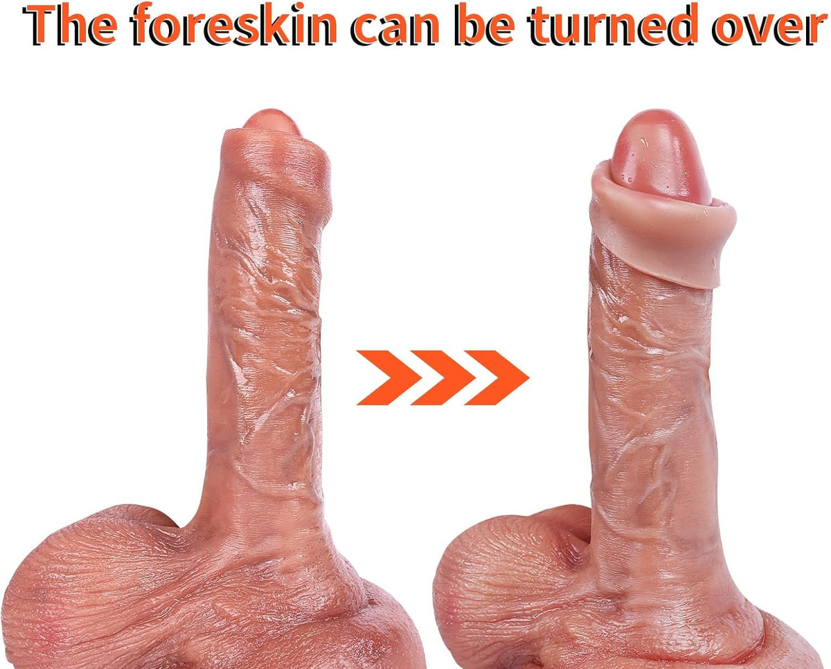 20 cm Silicone Dildo with Foreskin