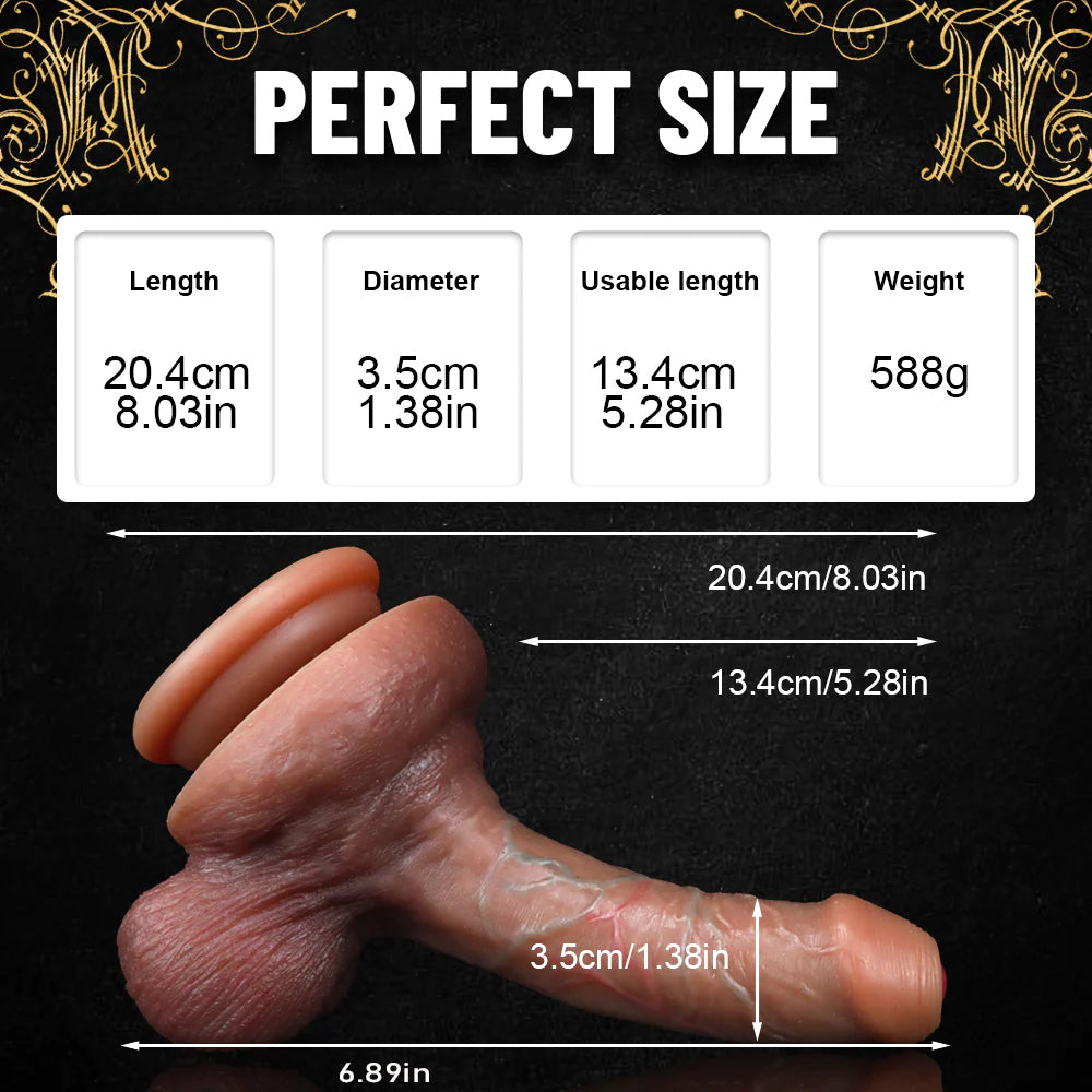 20 cm Silicone Dildo with Foreskin