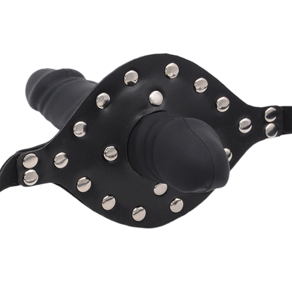 Dildo Mouth Gag Black Double-Ended