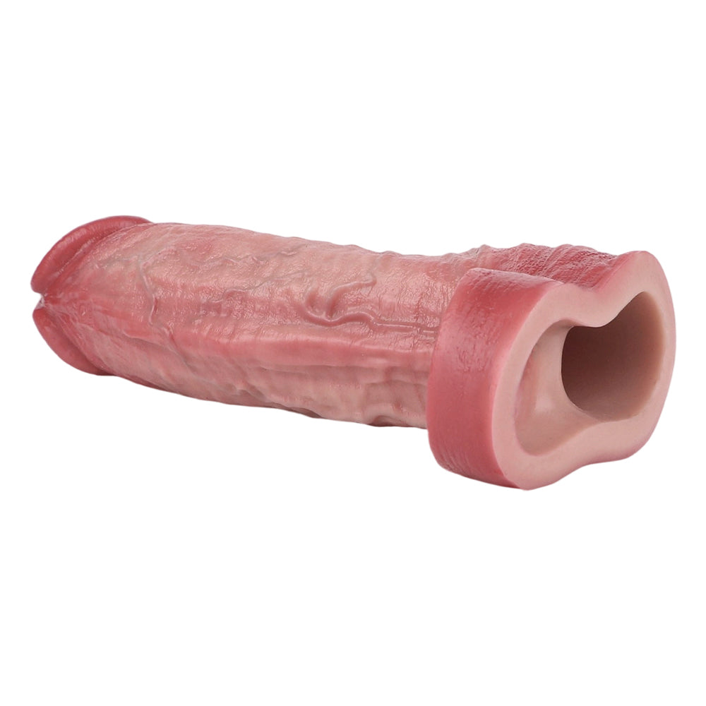 19.6 cm Realistic Soft Vibrating Penis Sleeve