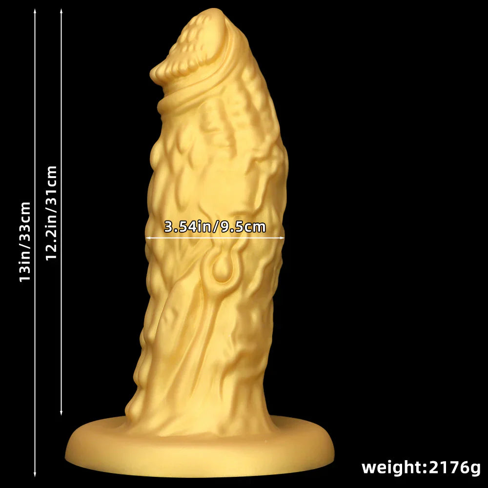 13 Inch Black Dragon Ribbed Huge Anal Dildo