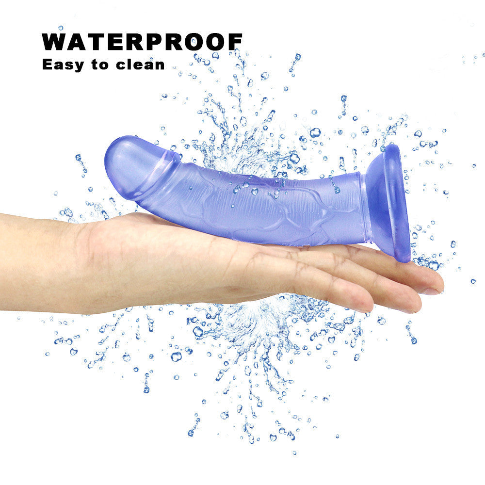 6.5 Inch Blue Clear Jelly Mini Curved Dildo