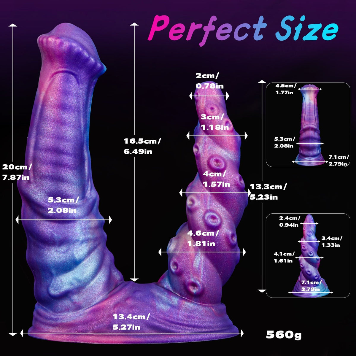 Purple Fantasy Horse Unicorn Double Penetration Dildo