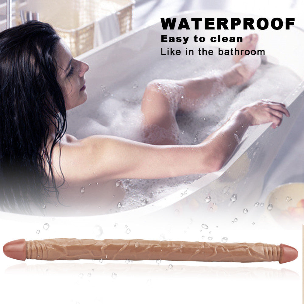 21 Inch Brown Realistic Lesbian Double Ended Dildo