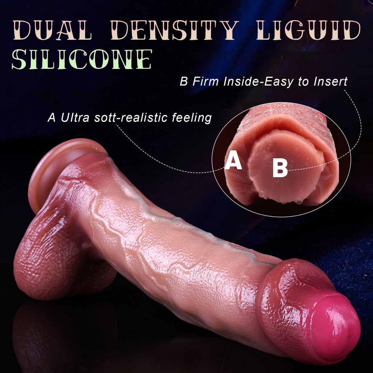 10 Inch Uncircumcised Brown Realistic Dildo