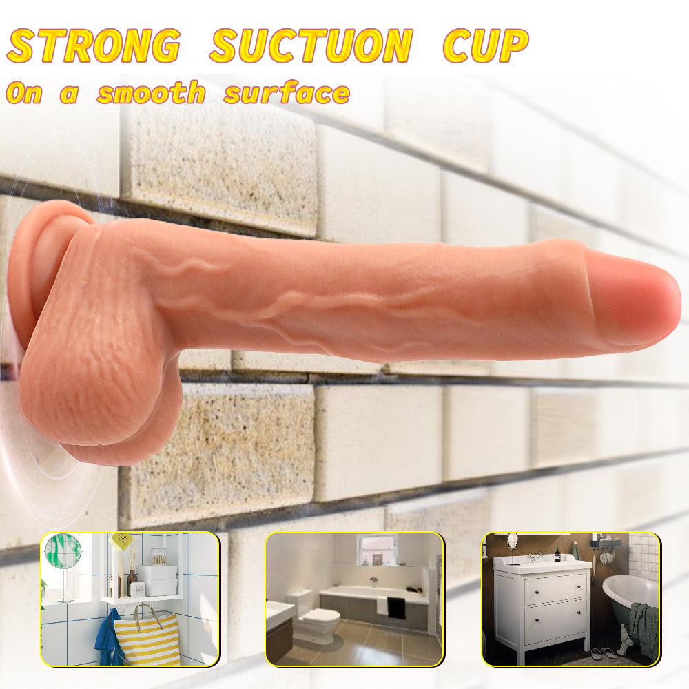 Foreskin 22.9 cm Realistic Vibrating Thrusting Dildo