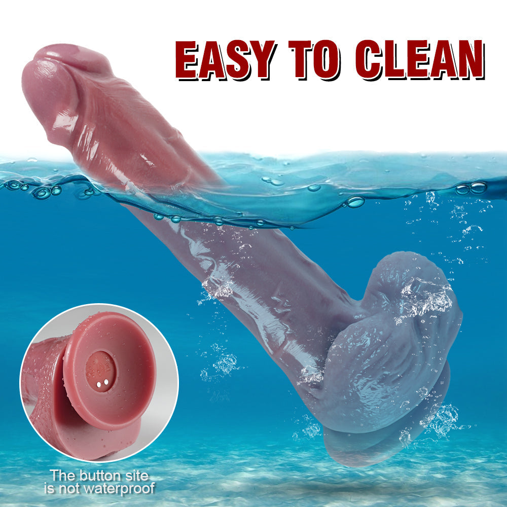 20.3 cm Flesh Silicone Realistic Thrusting Dildo