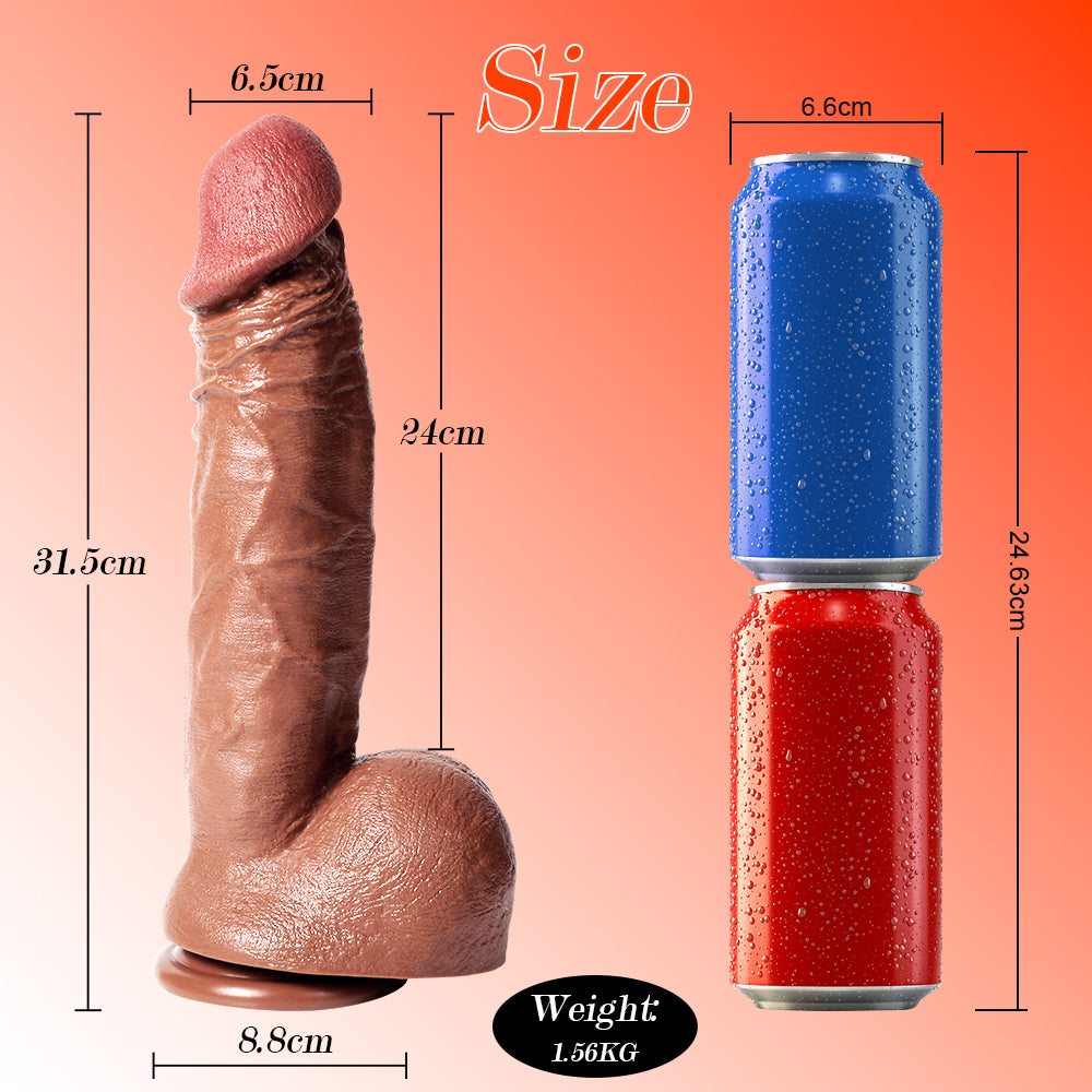 30 cm Giant Brown Realistic Dildo