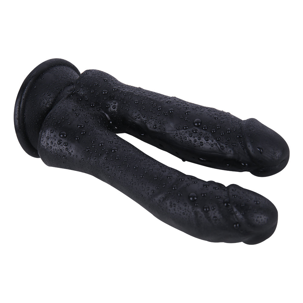 6 Inch Silicone Black Double Penetration Dildo