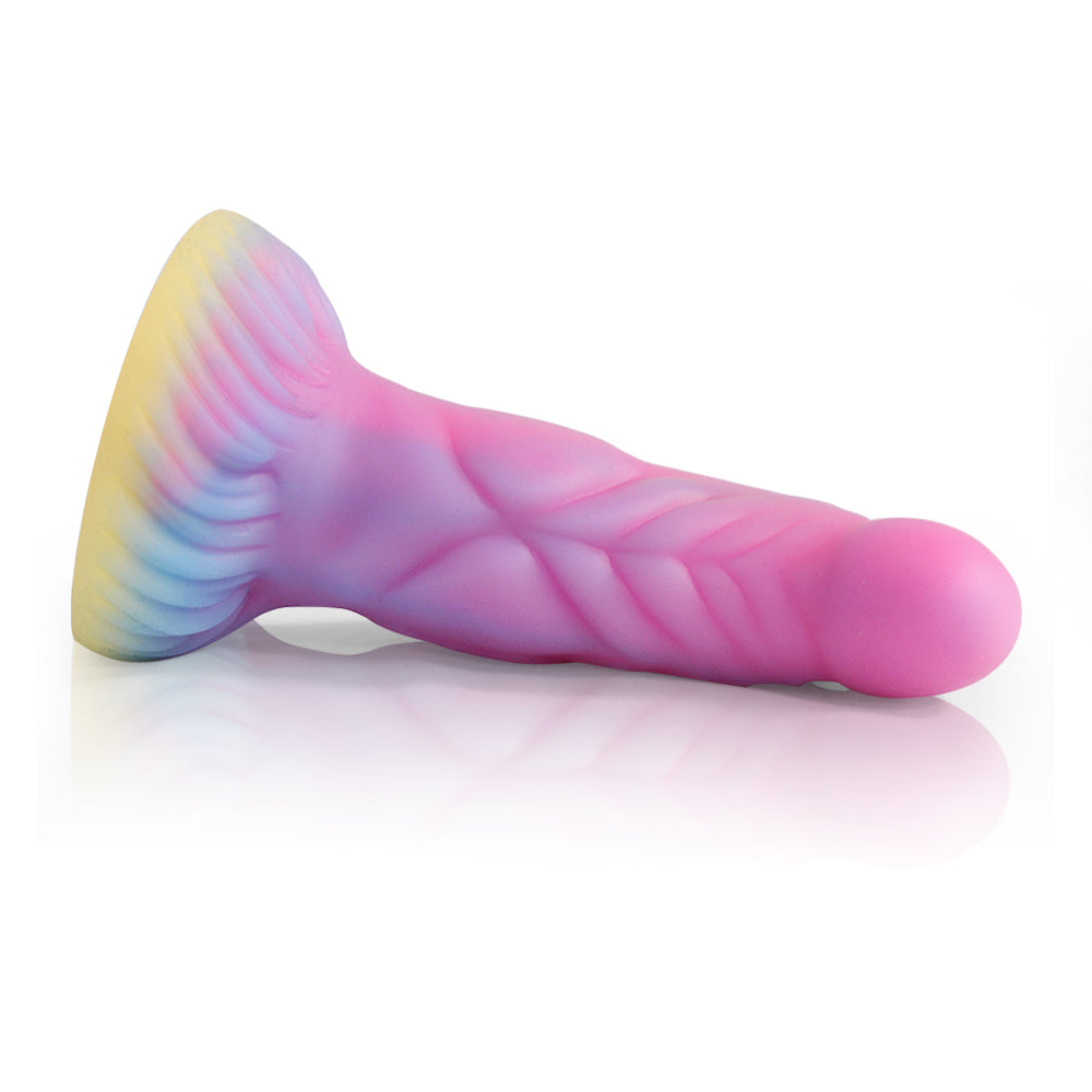 7 Inch Light up Pink Fantasy Ribbed Monster Dildo