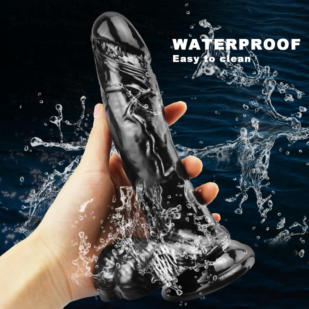 19.8 cm Curved Realistic Black Dildo