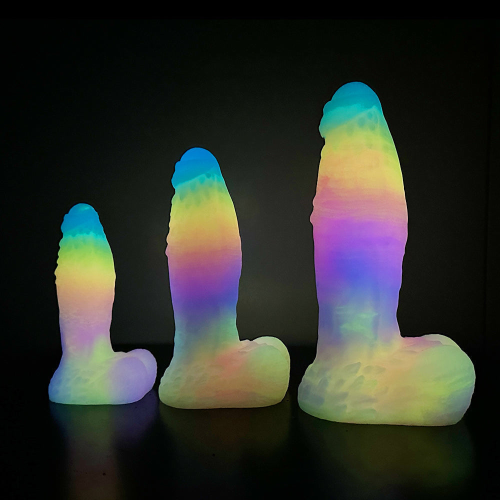 Big Monster Glow in the Dark Rainbow Dildo