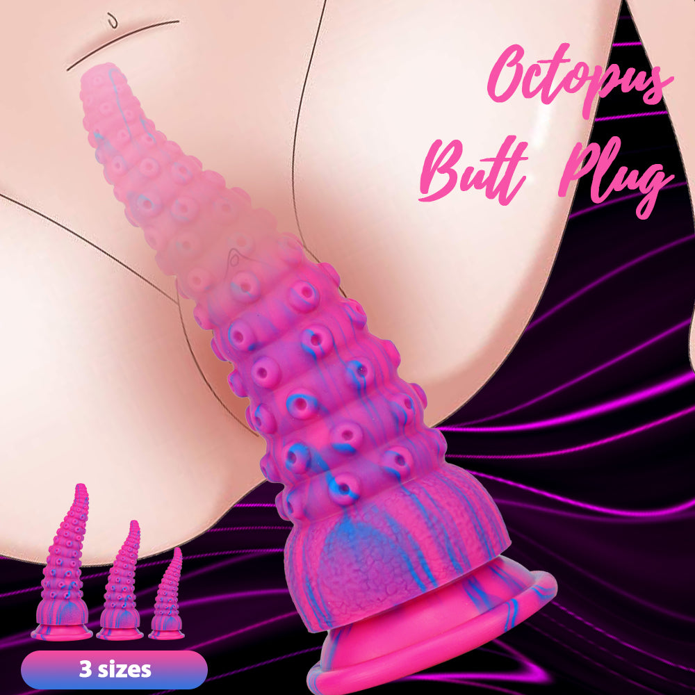 Pink Octopus Feet Suction Cup Dildo