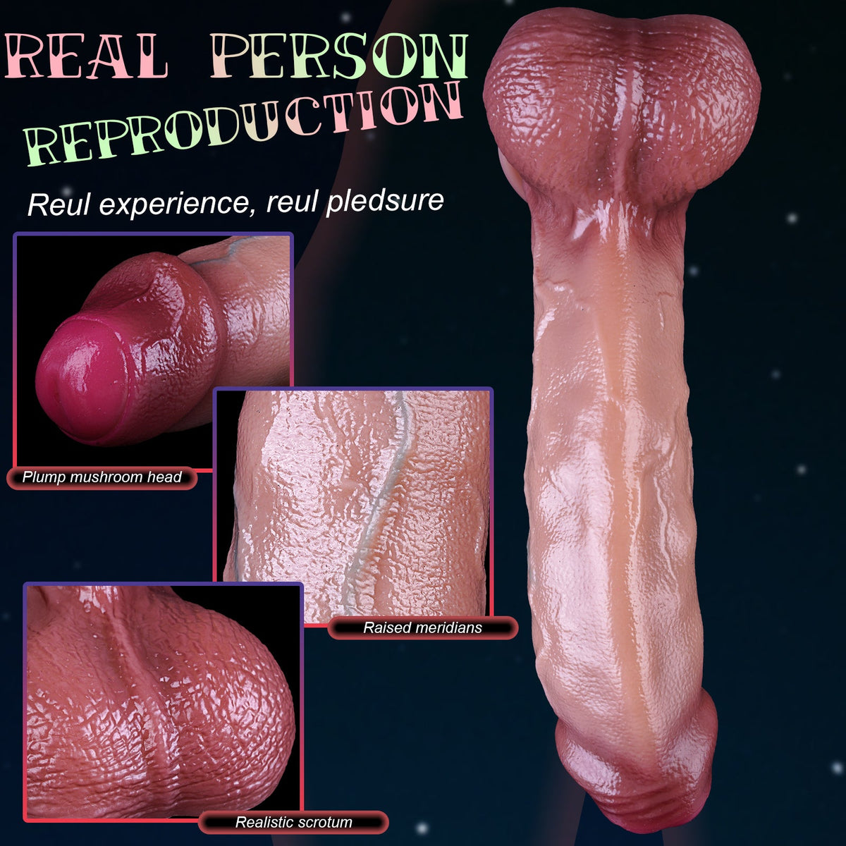 10 Inch Uncircumcised Brown Realistic Dildo