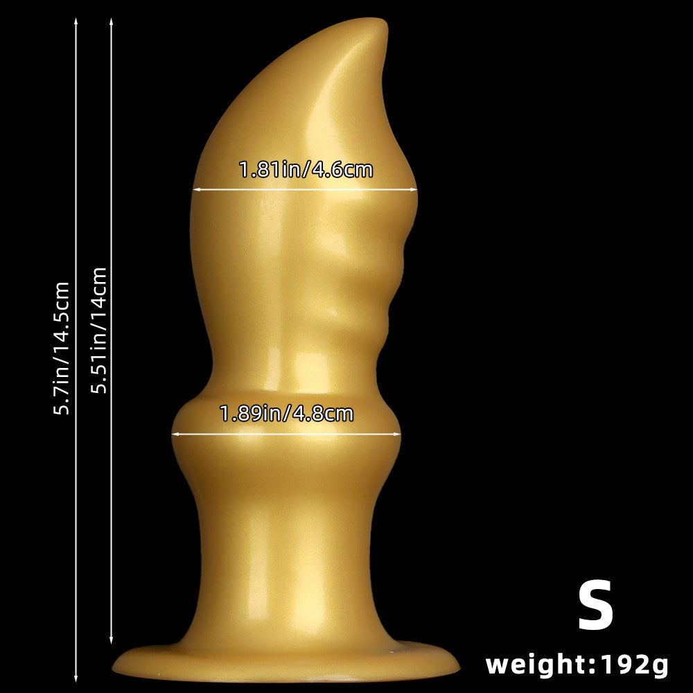 10 Inch Gold Tapered Curved Huge Butt Plug
