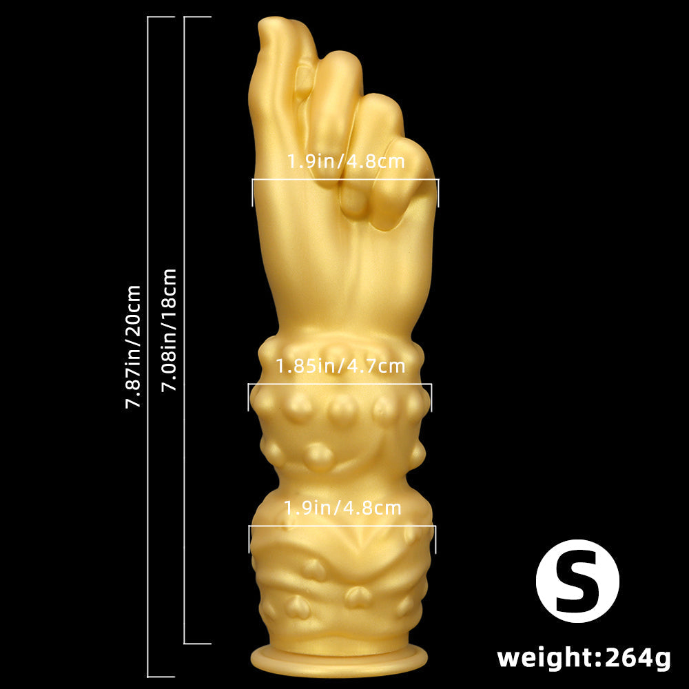 10.8 Inch Gold Silicone Knot Huge Fist Dildo