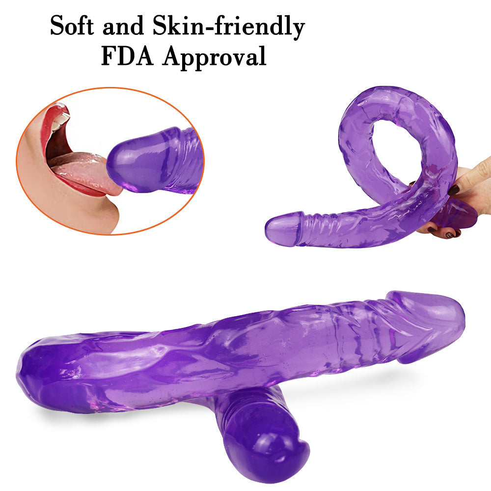 21.5 Inch Purple Lesbian Double Ended Dildo