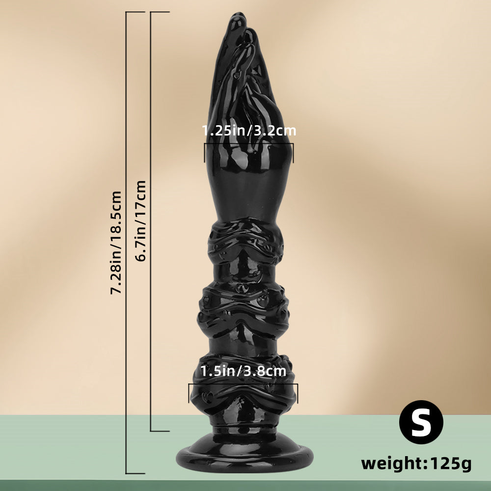13 Inch Long Black Knot Hand Fist Dildo