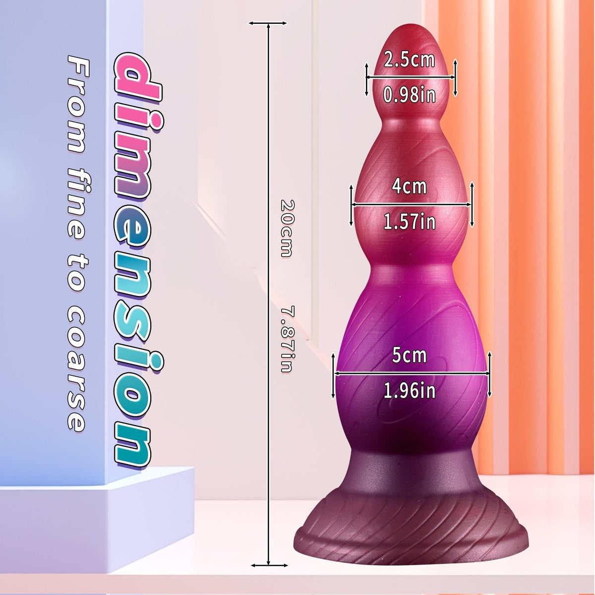 Egg Tapered Knotted Huge Butt Plug Set