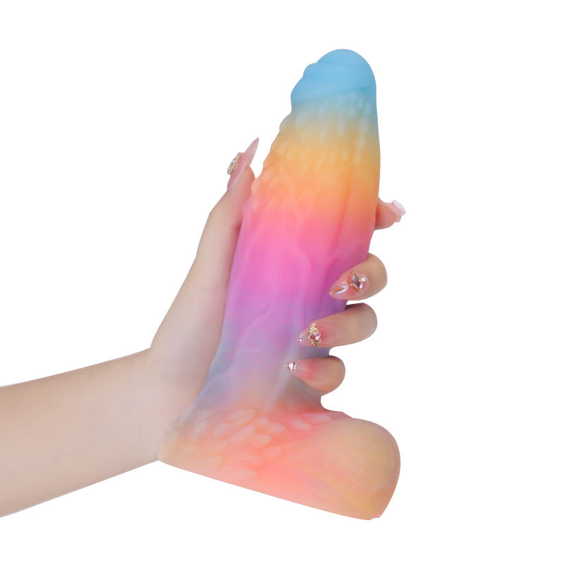 Big Monster Glow in the Dark Rainbow Dildo