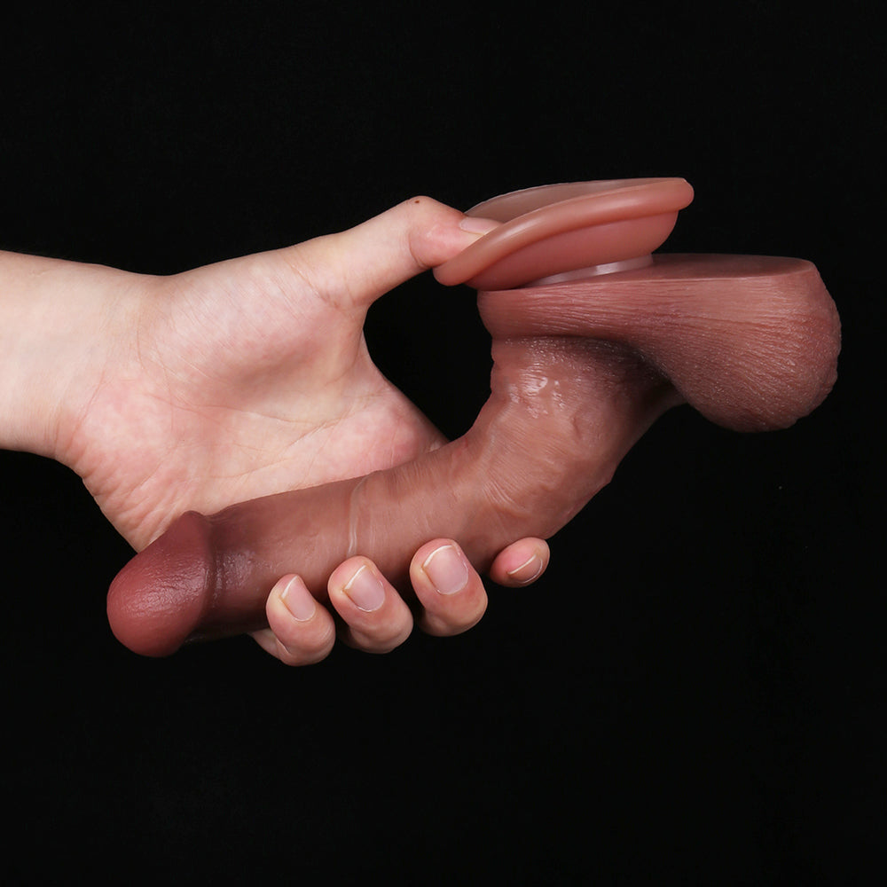 20.3 cm Liquid Silicone Strap-On Real Skin Dildo