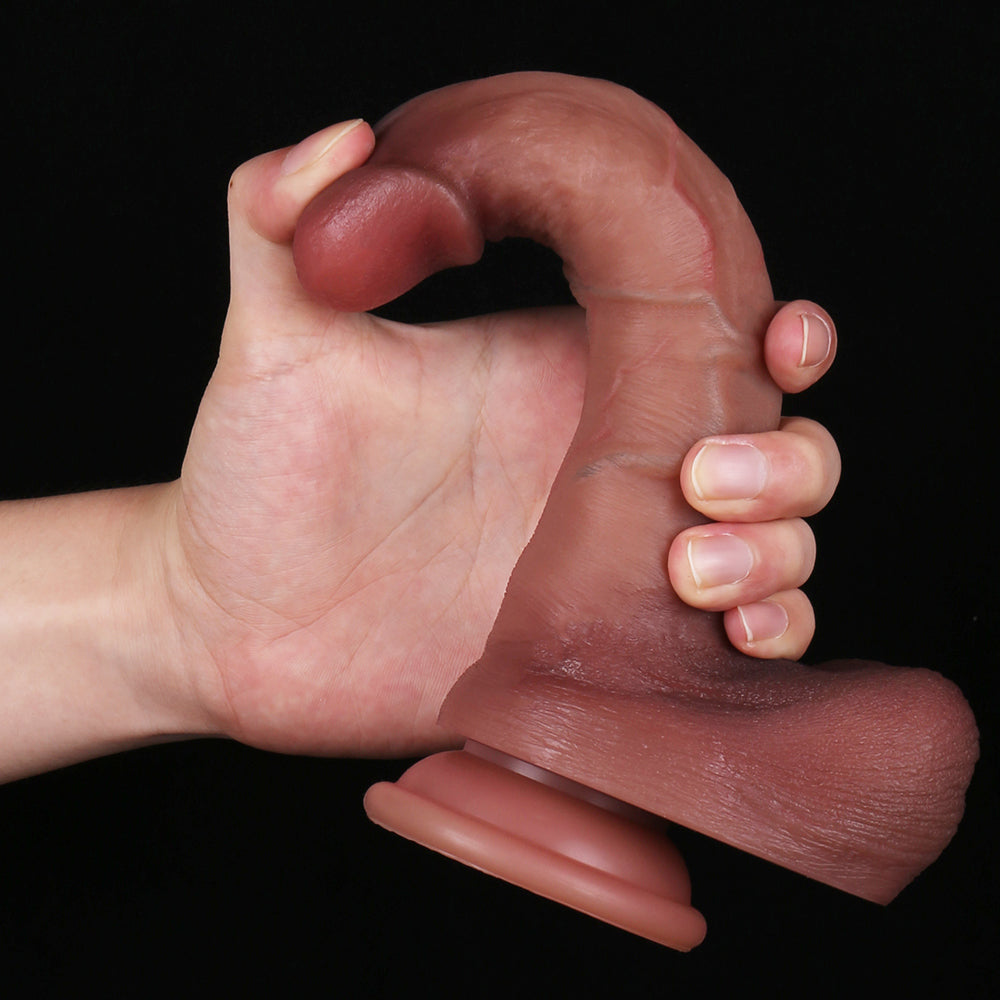 20.3 cm Liquid Silicone Strap-On Real Skin Dildo