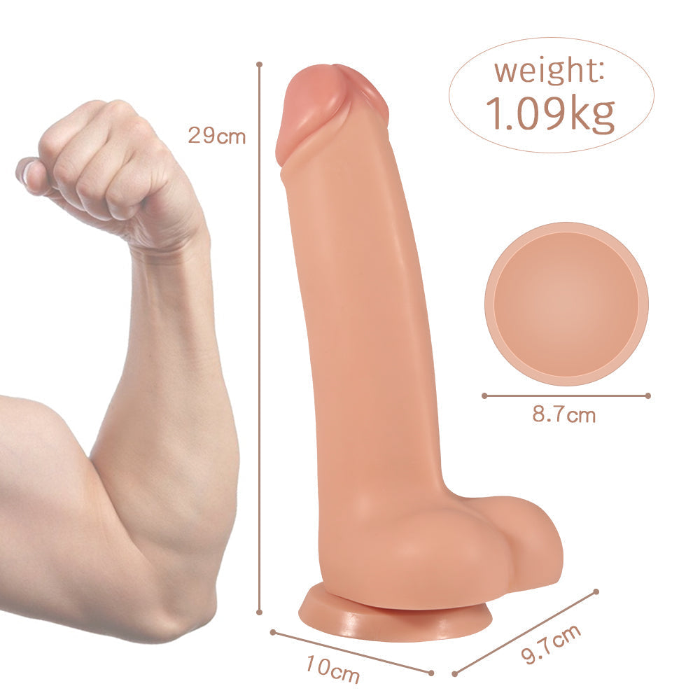 7.6 cm Diameter Giant Smooth Curved Dildo