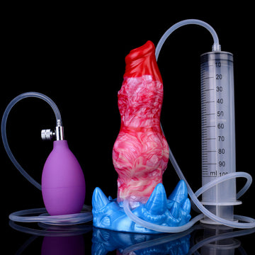 17.8 cm Red Fantasy Dog Inflatable Squirting Dildo
