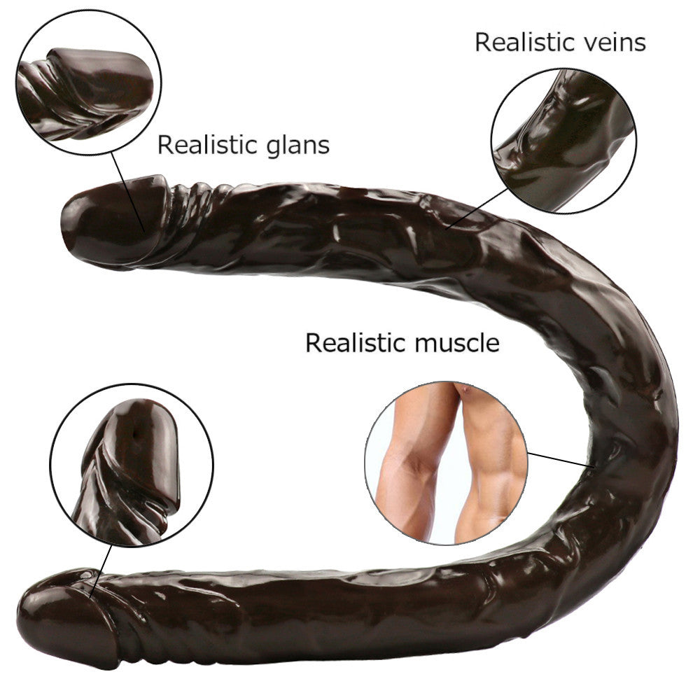 21 Inch Silicone Veined Textured Double Ended Dildo