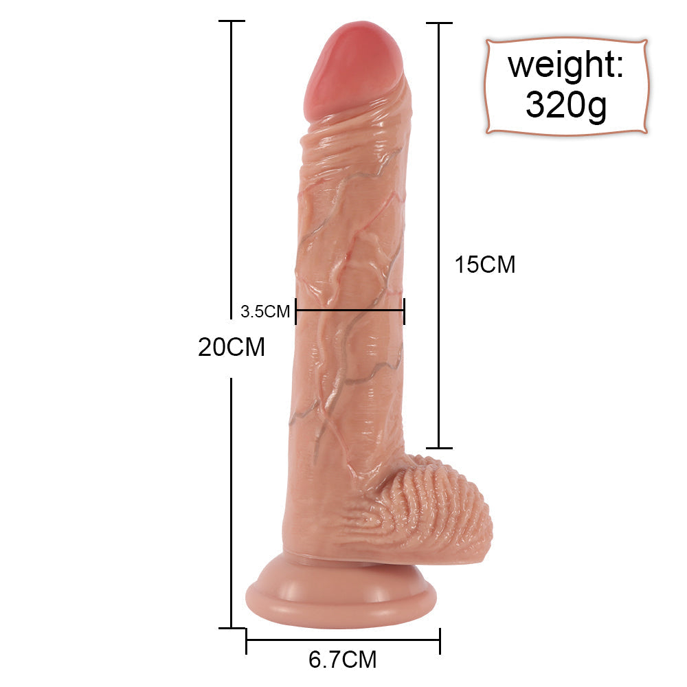 7.8 Inch Realistic Pulsating Vibrator Thrusting Dildo