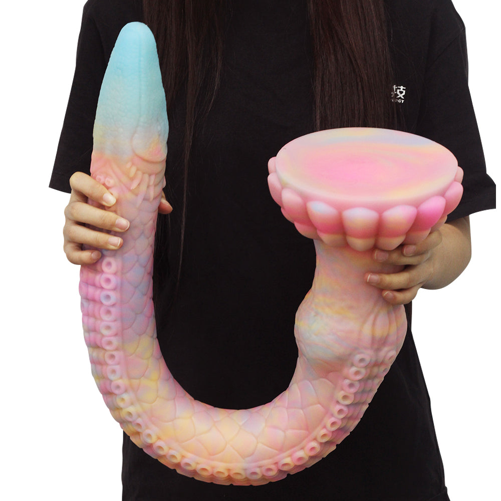 Rainbow Glow in the Dark Tentacle Dildo