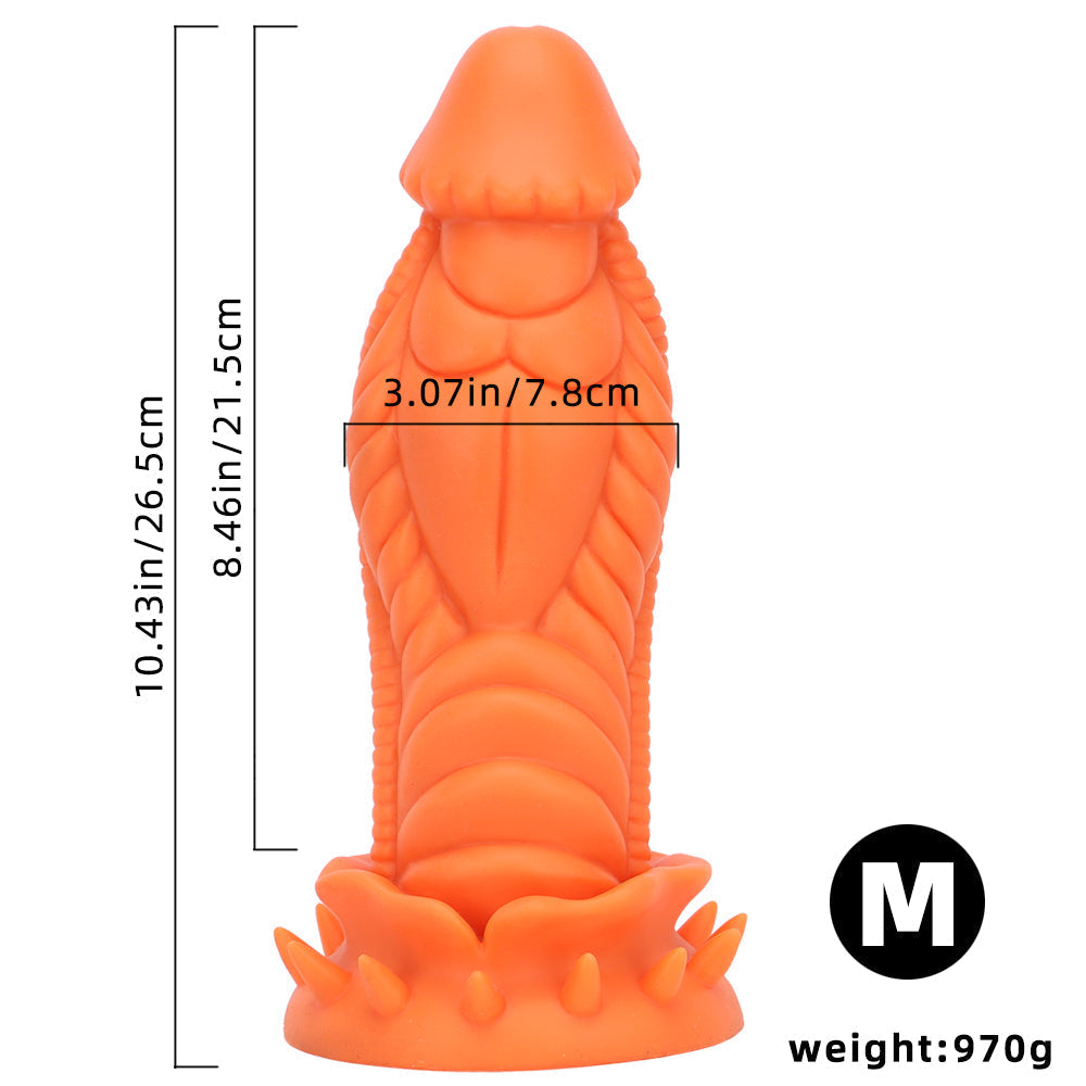6.5 Inch Small Girthy Dragon Textured Curved Dildo