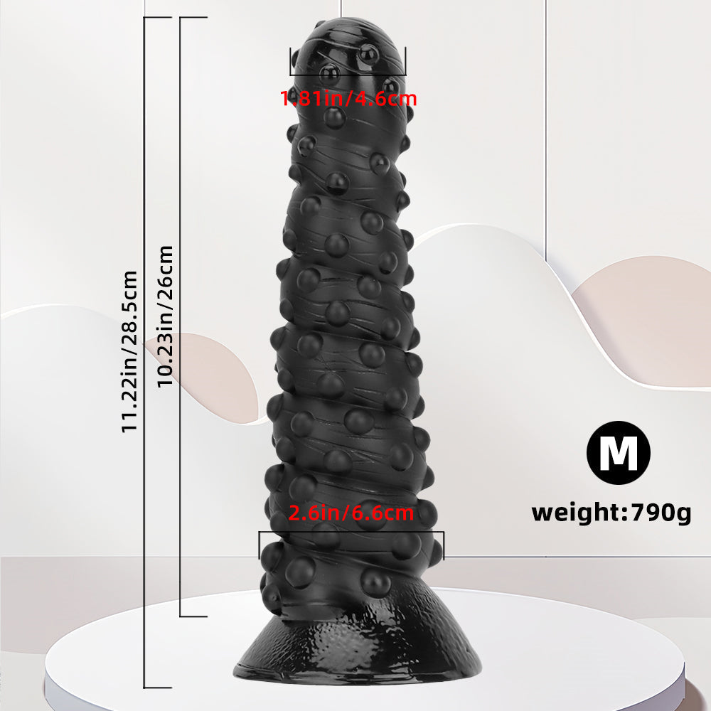 15 Inch Black Ribbed Anal Huge Butt Plug