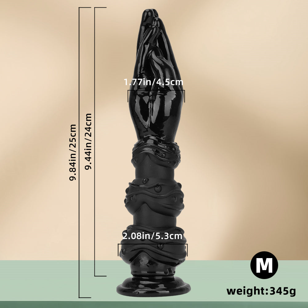 13 Inch Long Black Knot Hand Fist Dildo