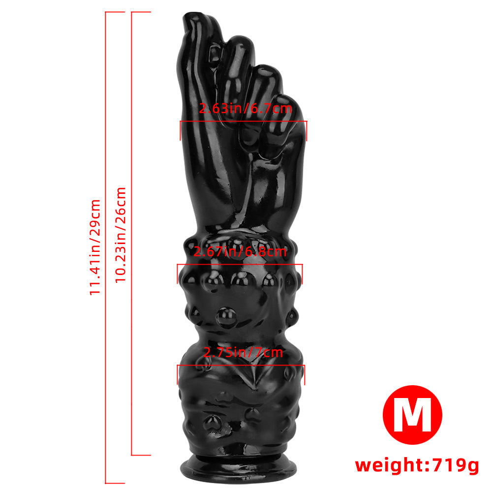 Black Huge Double Knot Hand Fist Dildo