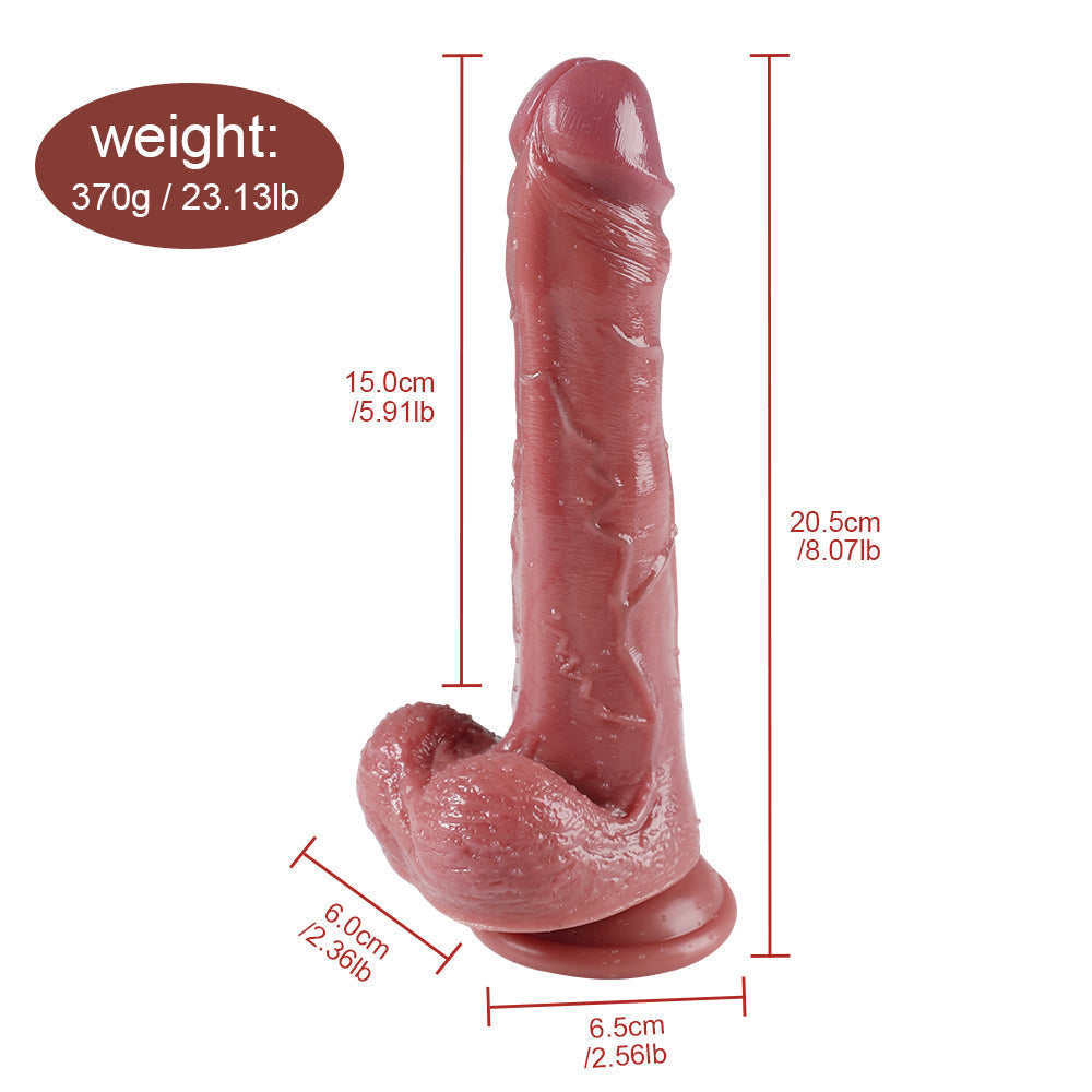 20.3 cm Flesh Silicone Realistic Thrusting Dildo