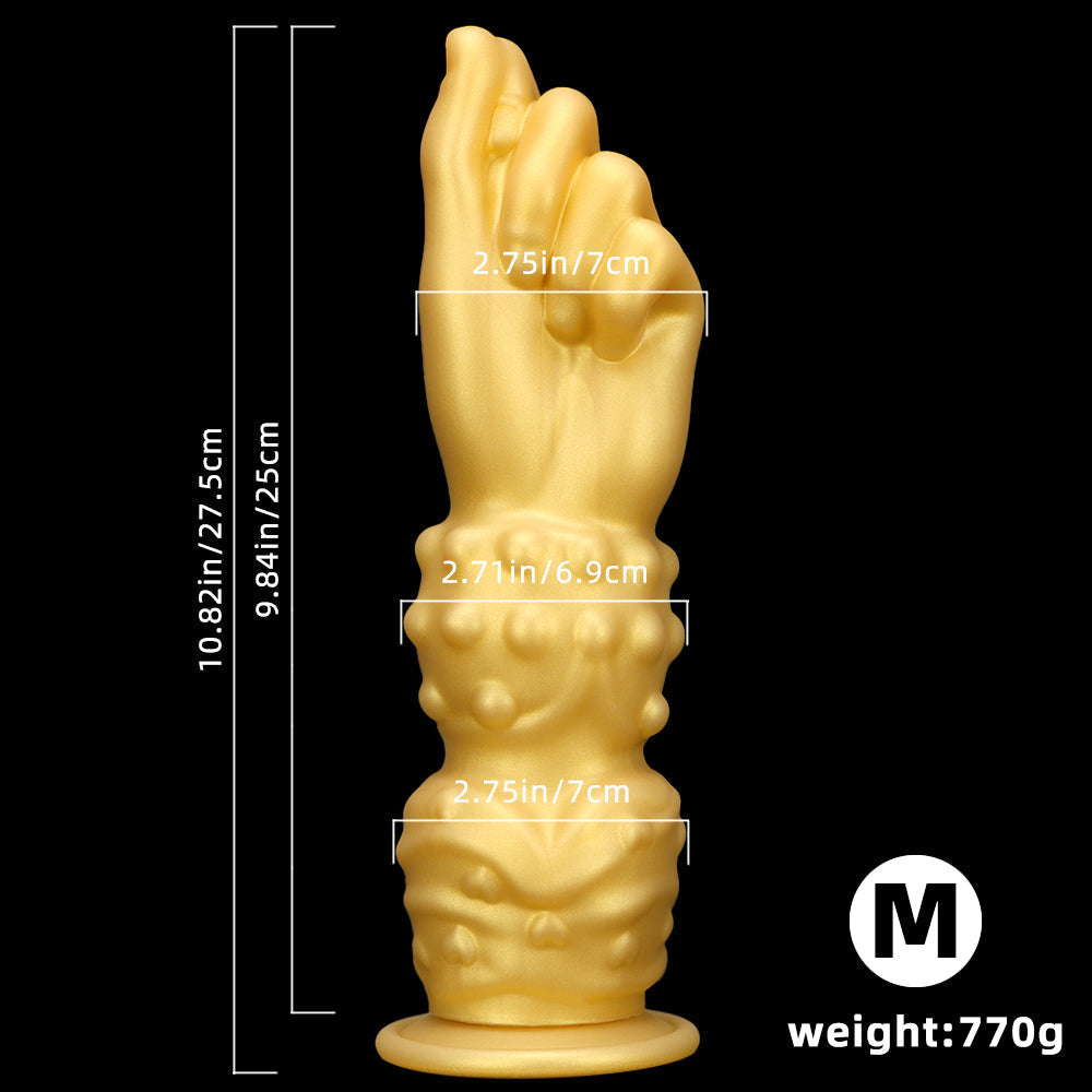 10.8 Inch Gold Silicone Knot Huge Fist Dildo