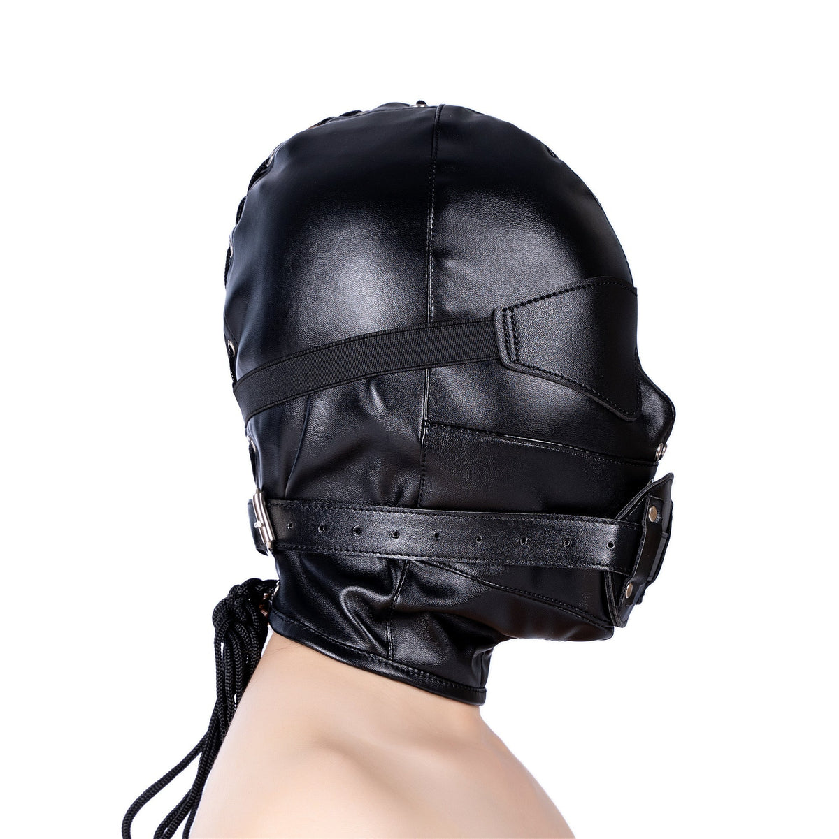 Black Hood Dildo Gag Gimp Mask