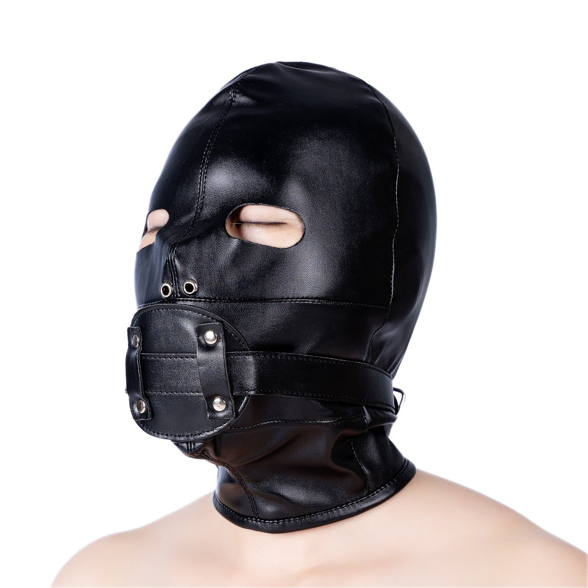 Black Hood Dildo Gag Gimp Mask