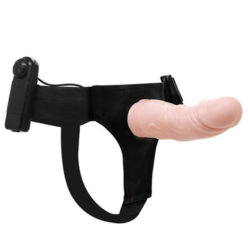 Flesh Hollow Vibrating Adjustable Realistic Strap-On