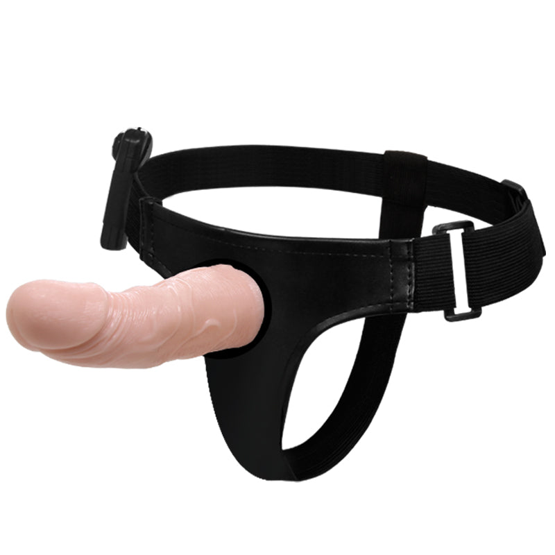 Flesh Hollow Vibrating Adjustable Realistic Strap-On