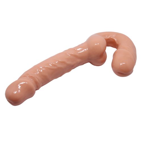 Flesh Lesbian Realistic Double Head Strapless Dildo
