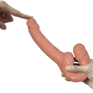 Flesh Lesbian Realistic Double Head Strapless Dildo