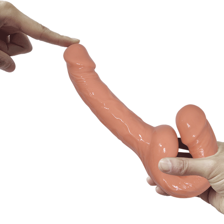 Flesh Lesbian Realistic Double Head Strapless Dildo