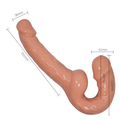 Flesh Lesbian Realistic Double Head Strapless Dildo