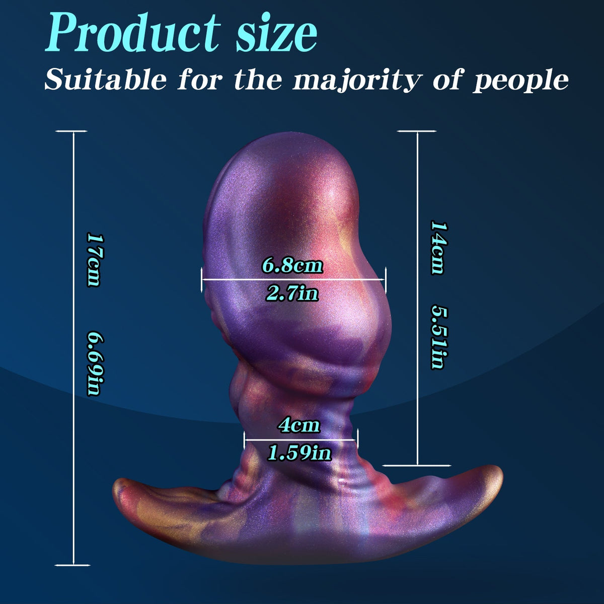 Purple Fantasy Silicone Short Thick Butt Plug