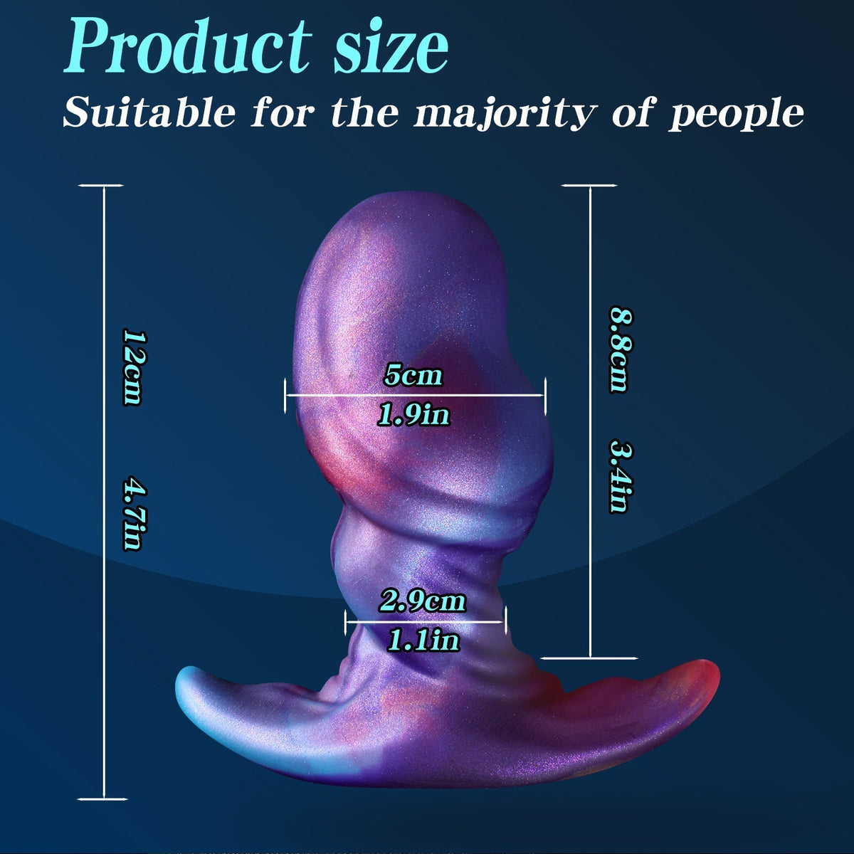 Purple Fantasy Silicone Short Thick Butt Plug