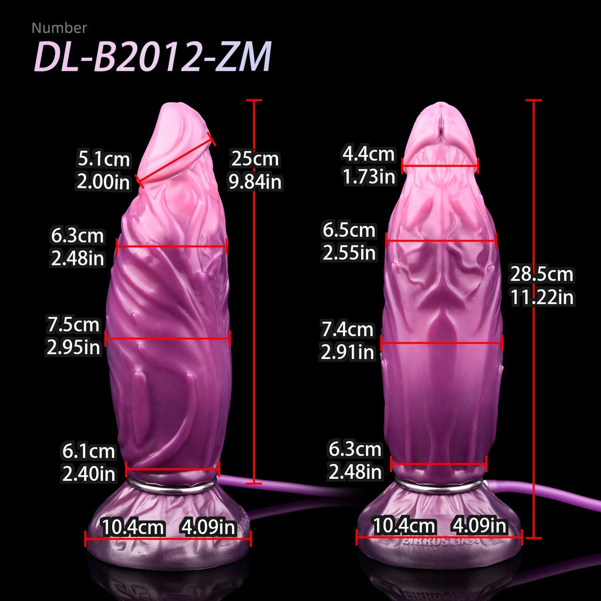 8.6 Inch Fantasy Textured Inflatable Dildo Butt Plug