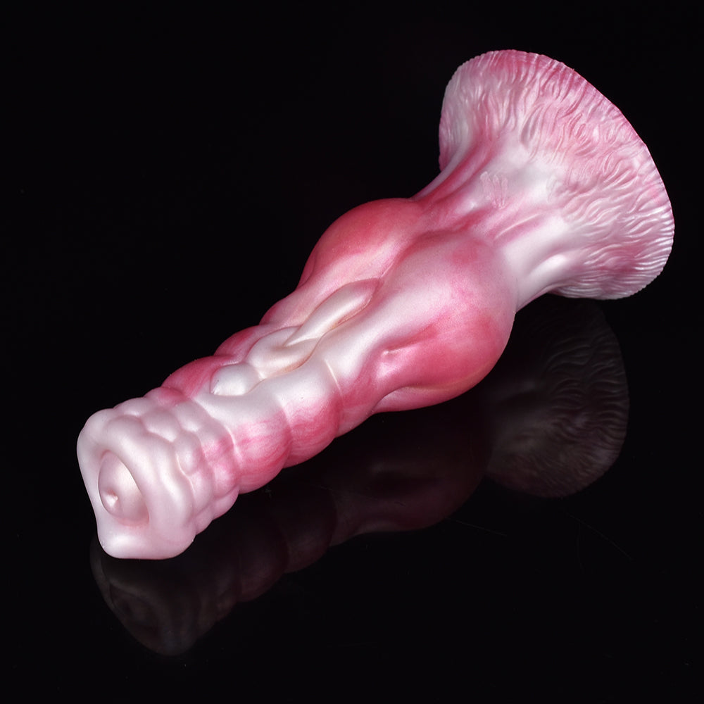Pink Knot Textured Dog Cock Inflatable Dildo