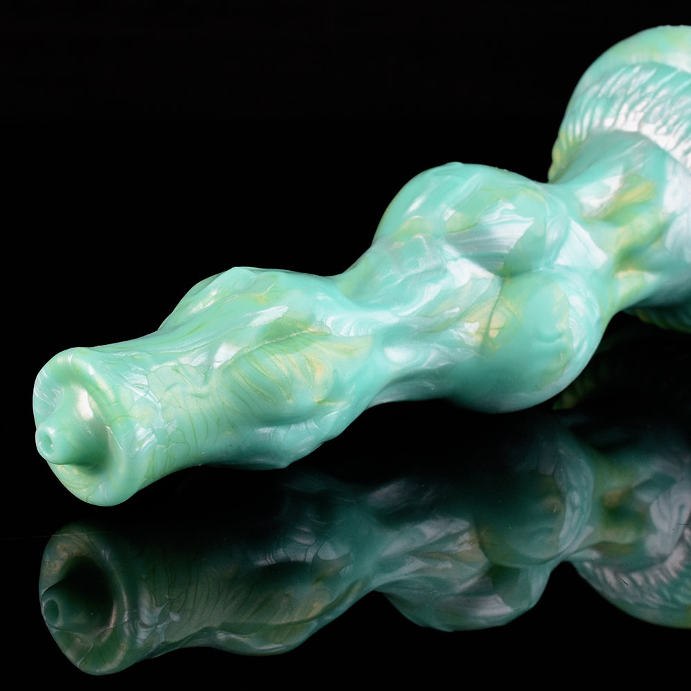 20.3 cm Silicone Green Double Knot Dog Dildo